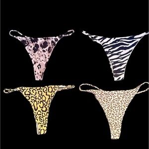Animal Print Bikini Bottoms Set
